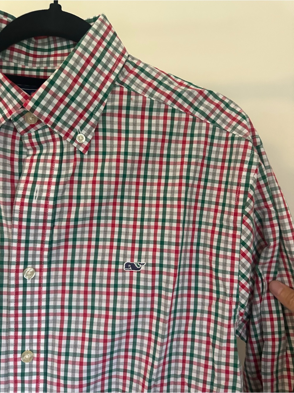 Men’s vineyard vines Classic Fit Tucker Shirt in Red/Green Check Plaid Button Do